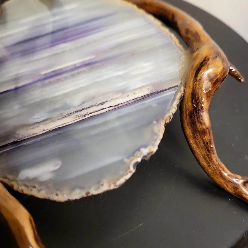 Hand Made Agate Stone and Wooden Sun Catcher 15